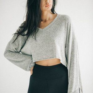 Joah Brown Paris Crop Long Sleeve in grey